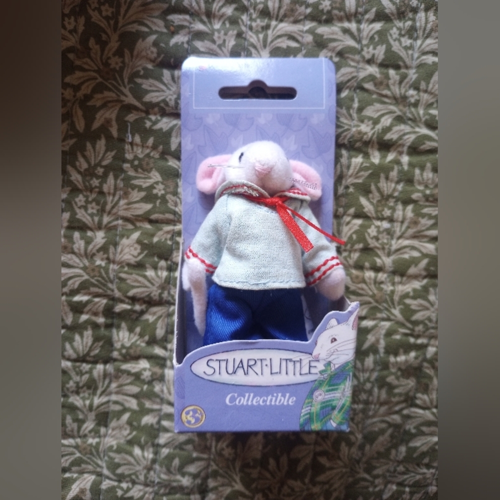Collectible Plush Mouse in Pink and Blue